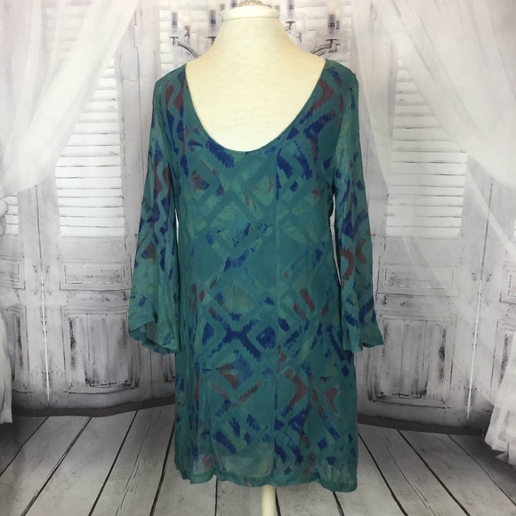Gypsy 05 Dresses & Skirts - Gypsy 05 Silk Blue Green Midi Dress S
